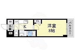 フェニックス新大阪 1Kの間取図画像