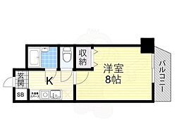 ライブステーションエサカ 1Kの間取図画像