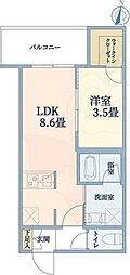 ウェルスクエア江坂II 1LDKの間取図画像