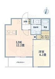 ウェルスクエア江坂II 1LDKの間取図画像