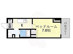 COMFORIA江坂 1Kの間取図画像