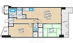 コートアメニティ江坂 2LDKの間取図画像