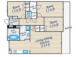 間取図画像 3LDK