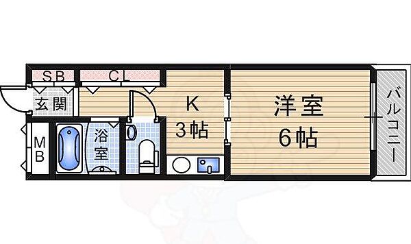 福本ビル ｜兵庫県尼崎市猪名寺２丁目(賃貸マンション1K・3階・25.42㎡)の写真 その2