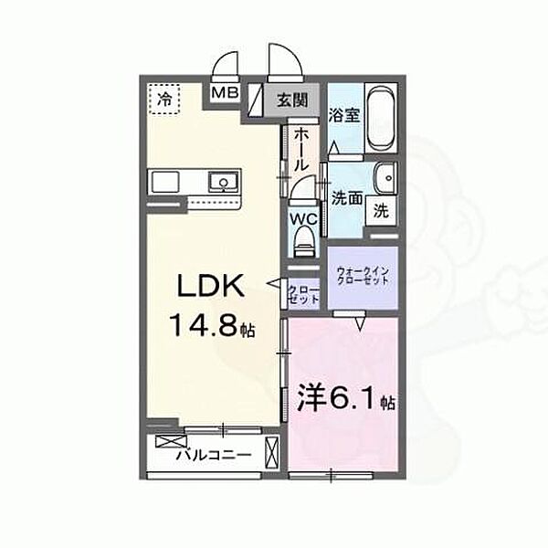 ミツボシヤマモトビレッジ ｜兵庫県宝塚市山本丸橋２丁目(賃貸アパート1LDK・3階・50.02㎡)の写真 その2