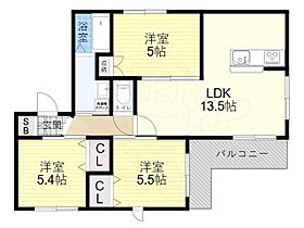 兵庫県伊丹市稲野町４丁目（賃貸マンション3LDK・2階・71.08㎡） その2