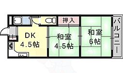 グリーンハイツ 2DKの間取図画像