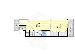 第二中村マンション 1DKの間取図画像