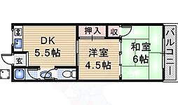 井手口文化 2DKの間取図画像