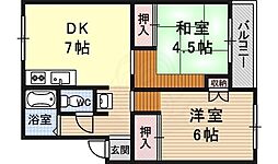 ハイツ瑞原 2DKの間取図画像