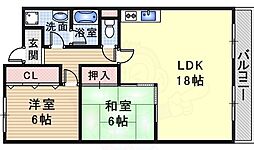 ルミエール巽 2LDKの間取図画像