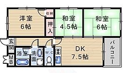 ハイツマインド 3DKの間取図画像
