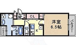 グラディオ伊丹 1Kの間取図画像
