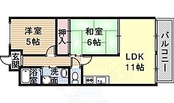 ヴィラ・ラテア西野 2LDKの間取図画像