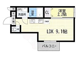 ワコーレヴィータ伊丹西台 1LDKの間取図画像