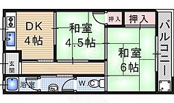 水原文化 2DKの間取図画像