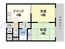 ド・ウエル瑞穂 2DKの間取図画像