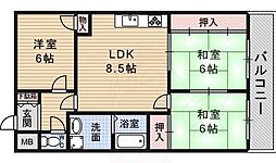 瑞ケ丘ハイツ 3DKの間取図画像