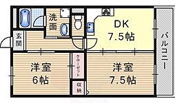 ハイツユニゾン 2DKの間取図画像