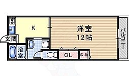 田中マンション 2DKの間取図画像