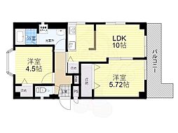 前田マンション 2LDKの間取図画像