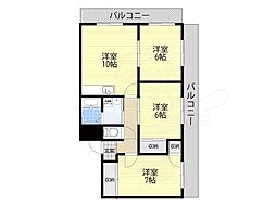 アビタ・コア1棟 3LDKの間取図画像