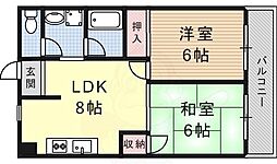 コスモピア7 2LDKの間取図画像