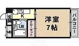 パールハイツ有岡 ワンルームの間取図画像