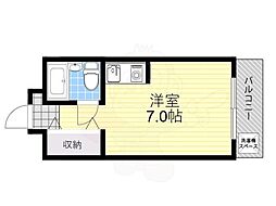 ハイツ衣笠 ワンルームの間取図画像