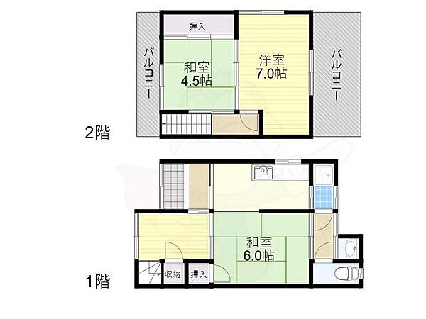 大島町貸家 ｜大阪府豊中市大島町１丁目(賃貸一戸建3K・1階・30.57㎡)の写真 その2