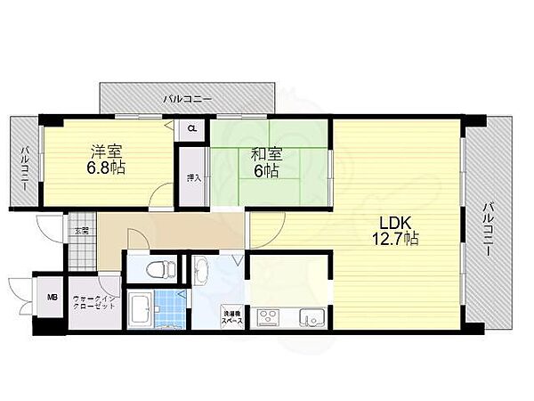 サンシャイン江坂 ｜大阪府吹田市江坂町３丁目(賃貸マンション2LDK・5階・66.16㎡)の写真 その2