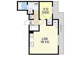 Parks吹田 1階1LDKの間取り