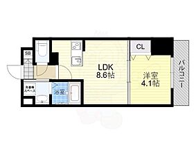 プライムコート神崎川 402 ｜ 大阪府大阪市淀川区新高６丁目（賃貸マンション1LDK・4階・33.20㎡） その2