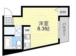 サラダボール ワンルームの間取図画像