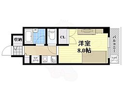 ミールズ江坂 1Kの間取図画像