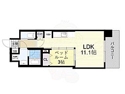 コンフォリア・リヴ東三国駅前ソルテラス 1LDKの間取図画像
