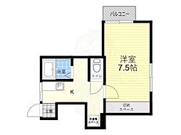 第一マンション堅田 1Kの間取図画像
