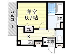 プール・トゥジュールジャンフランソワ 1Kの間取図画像