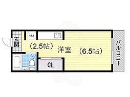 セレスティアル東三国 ワンルームの間取図画像