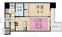 アーバネックス新大阪 1LDKの間取図画像