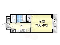 プレサンス新大阪クレスタ 1Kの間取図画像