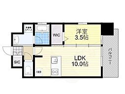 Attirant西三国 1LDKの間取図画像