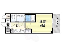 COMFORIA江坂広芝町 1Kの間取図画像