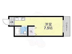 上新ビル7 ワンルームの間取図画像