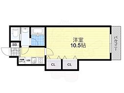 S-FORT江坂公園 1Kの間取図画像