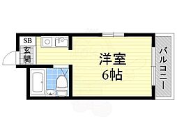 メゾンガロパン 1Kの間取図画像