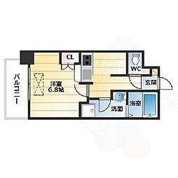 カスターニャ三国本町 1Kの間取図画像
