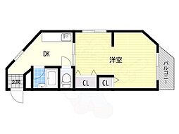 赤羽ハイツ 1Kの間取図画像