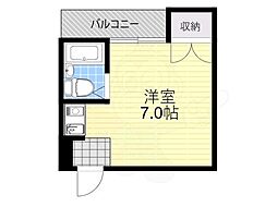 シャトー亜寿香 ワンルームの間取図画像
