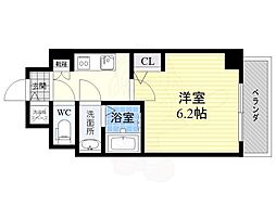ラドゥセール江坂2 1Kの間取図画像